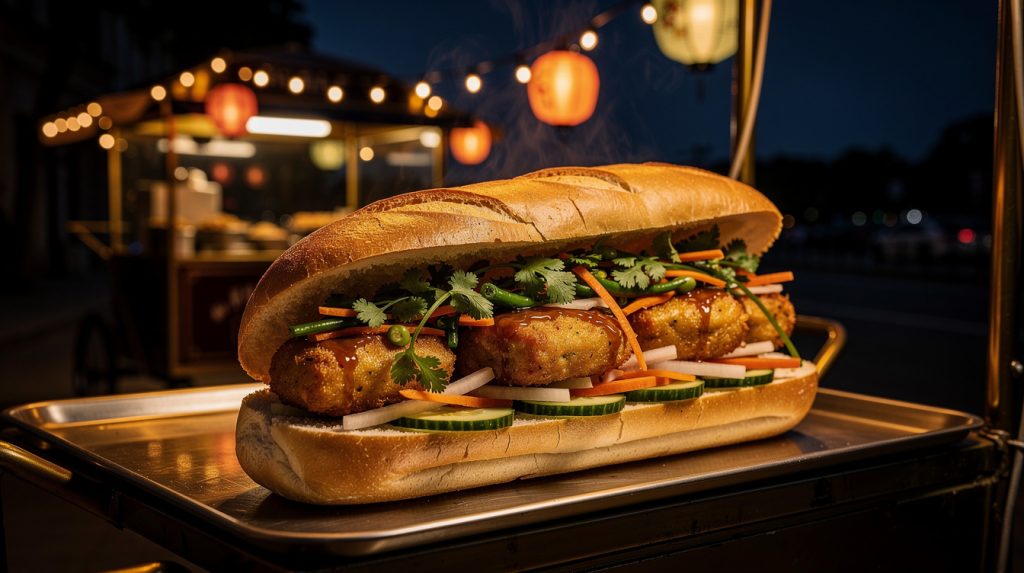 Mở xe bánh mì chả cá